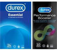 Kalanka-Durex - Lot De 2 Boîtes De Préservatifs - Extra Lubrifié X24 Et Performance Booster X10