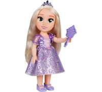 KALANKA-e - Poupée 38cm Raiponce - Licence Officielle Disney - Collection Mon Amie Princesse - Robe Effets Argentés Et Brosse Incluse - Poupée à Collectionner - Cadeau Enfants Dès 3 Ans