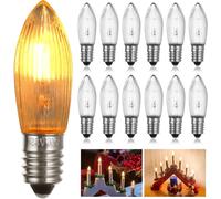KALANKA-E10 23V 3W Ampoule de Bougie, Blanc Chaud 2200K, 10LM, E10 Petite Base à Vis, Ampoules de Rechange pour Arche Lumineuse, Arbre de Noël, Guirlande, Lot de 12
