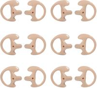 KALANKA-Earmold Lot de 6 paires d'embouts d'oreille en silicone souple pour Motorola Kenwood radio bidirectionnelle Air Acoustique Tube de bobine Walkie Talkie Covert Casque (Beige)