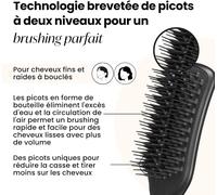 Kalanka-Easy Dry & Go, Brosse À Cheveux Ventilée, Cheveux Mouillés, Fins À Normaux, Volume, Douceur, Brillance. Brosse Blow Dry, Pour Gagner Du Temps Et Réduire La Casse, Noir De Jais