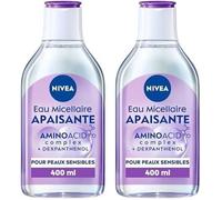 Kalanka-Eau Micellaire Apaisante Peaux Sensibles (1 X 400 Ml), Démaquillant Enrichi Aux Micelles Et Acides Animés Sans Parfum, Nettoyant Visage Pour Yeux & Lèvres (Lot De 2)
