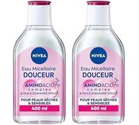 Kalanka-Eau Micellaire Douceur Peaux Sèches Et Sensibles (1 X 400 Ml), Démaquillant Enrichi Aux Micelles Et Acides Animés Sans Parfum, Nettoyant Visage Yeux & Lèvres (Lot De 2)