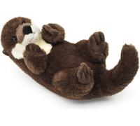 KALANKA-Eco-Line - Flotteur de Dos Loutre - en matériau 100% recyclé - 26 cm (Longueur) - Loutre en Peluche - Doudou