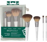 Kalanka-Ecotools On-The-Go Makeup Brush Kit, Travel-Friendly Brush Set, Mini-Size Makeup Tools For Powders, Blush, Bronzer, & Eyeshadows, Eco-Friendly, Synthetic Bristles, Cruelty-Free & Vegan, 5 Pie