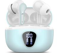 KALANKA-Ecouteurs Bluetooth sans Fil, Écouteurs Bluetooth 5.4 Oreillette Bluetooth Basses Immersives avec 4 ENC Mic, Casque Bluetooth sans Fil 46H avec Écran LED, Étanche IP7 Contrôle Tactile,Bleu Cl