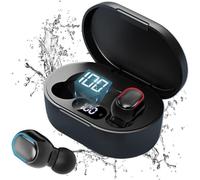 KALANKA-Ecouteurs Bluetooth sans Fil Stéréo Ecouteurs 5.0 sans Fil et Écran LCD, Oreillette Bluetooth sans Fil à l'oreille Intégrés HD Mic, IPX7 Étanches, USB Charge Rapide pour iOS Android Telephone