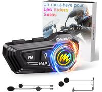 KALANKA-Écouteurs Casque Moto-1000mAh Batterie, RS-H4P Kit Main Libre Moto avec HiFi Haut Parleur Micro Soft/Hard Double Réduction du Bruit RGB/Radio FM/AI Commande Vocale Étanche IPX6