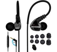 KALANKA-Écouteurs filaires pour Les Sports de Course, écouteurs étanches avec Isolation Acoustique stéréo, écouteurs Basses avec Microphone et télécommande pour Le Jogging (Noir)