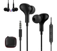 KALANKA-Écouteurs Intra Auriculaires Filaire Magnétiques 3,5mm avec Micro et Contrôle du Volume Casque Stéréo HiFi pour Samsung Galaxy A15 A14 A13 A12 A23 A32 A52S A71 Xiaomi Redmi Note 13 12 11 Pro+