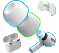 KALANKA-Embouts d'oreille en Mousse à mémoire de Forme brevetés pour AirPods Pro et AirPods Pro 2 avec Bouclier en Silicone. AirFoams Pro Active 2.0 Dure 5 Fois Plus Longtemps. Conseil de