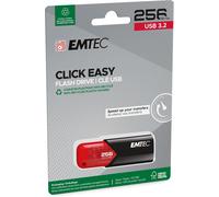 KALANKA-Emtec Clé USB 3.0 (3.2) Click Easy B110, Mémoire Flash Drive De 256 Go, Stockage Externe, Lecture 20Mb/S, Écriture 10Mb/S, Click Easy - 21 X 57 X 12 Mm, Rouge ECMMD256GB113