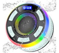 KALANKA-Enceinte Bluetooth Douche, Enceinte Bluetooth 5.3 Portable sans Fil Etanche IP7, avec Micro Et Ventouse pour La Salle De Bain, LED Lumière, 360° Stéréo, Enceinte Douche pour Soirées Plage, Cy