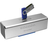 KALANKA-Enceinte portable MA Soundstation - Son stéréo - Radio FM, lecteur MP3, USB, AUX / Line-In, prise en charge de la carte MicroSD - Temps de lecture 6 heures - Idéal pour voyager (Argent)