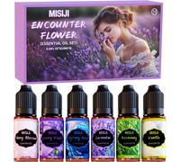 Kalanka-Encounter Flower Huiles Essentielles, 6x10ml Huile Essentielle Pour Diffuseurs, Humidificateurs, Massage,Rose Mystérieuse, Fleur De Cerisier, Violette De Luxe, Romarin, Vanille, Lavande