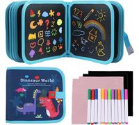 KALANKA-Enfant Doodle Planches, Bloc de Dessin Effaçable, Portable Réutilisable Double Face Livre Dessin Enfant avec 12 Stylos Colorés, Livres de Gribouillage Effaçables, pour 3 4 5 6 7 8 Enfant
