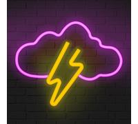 KALANKA-Enseigne Lumineuse Orage, Néon à LED Orage, Lampe Neon, Neon Mural, Alimenté par USB et Batterie, pour les Fêtes, les Bars, les Chambres à Coucher, les Décorations de Noël et Plus Encore