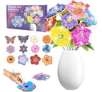 Kalanka-Ensemble De Bricolage Pour Les Enfants De 6-4-5 Ans, Bouquet De Fleurs Avec Paillettes, Bricolage Flower Poke In Art Foil Artisanat Kit Créatif Pour Fille Mallette De Bricolage