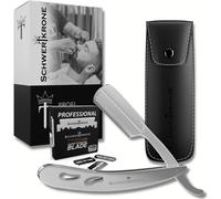 Kalanka-Ensemble De Rasage Traditionnel - Kit Professionnel Avec Rasoir En Inox, 100 Demi-Lames Derby & Étui De Protection, Expérience De Rasage De Qualité