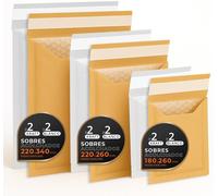 Kalanka-Enveloppes Bulles Expédition, Kraft, Blanc Ou Mixte \U2013 Fermeture Auto \U2013 Pochettes Papier Avec Protection Bulles, Pour Envois Sécurisés - Pack M - Ofituria (Kraft Et Blanc, 12 Envelop