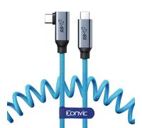 KALANKA-Eonvic Câble spiralé tressé USB de type C 3.2 GEN 2 20 Go/s 100 W 4K 60 Hz pour iPhone 15 Pro Max Plus, tablettes Samsung Galaxy, ordinateurs portables, appareils photo Blackmagic Sony FX3 (b