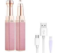 KALANKA-Epilateur Sourcil Femme Rasoirs,Epilateur Visage Eyebrow Trimmer,Femme Rechargeable Rasoir Électrique 2 en 1 pour le Visage et les Sourcils, Tondeuse à Sourcils (Couleur or rose)