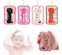 Kalanka-Eponge De Bain Bebe 4 Pcs Eponge Bebe Bain Eponge De Bain Enfant Éponge Bain Enfant Eponges Hydrophiles Éponges De Bain Naturelles Aux Formes Mignonnes Pour Enfants Bébés, Motif Aléatoire