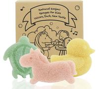 Kalanka-Eponge De Bain Konjac Pour Bébé, Éponges De Bain Naturelles Aux Formes Mignonnes Pour Les Nourrissons Et Les Tout-Petits, Set : Licorne, Canard Et Tortue De Mer
