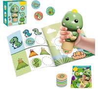 KALANKA-Estampeuse à Autocollants Et Bloc D'ActivitéS De 6 Pages Avec 100pcs Autocollants Dinosaures, Jouets Autocollants, Cadeau De Maternelle De Livre De Dessin Animé Pour GarçOns Et Filles De 3 4