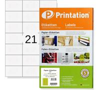 KALANKA-Étiquettes Autocollantes 70 x 42 mm, Papier Autocollant Imprimante, 525 Adhésives Blanches, 21 Étiquettes par Feuille A4, Multi Usages, Personnalisables pour Laser, Jet d'Encre, 3x7 70x42