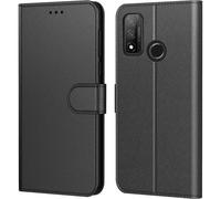 KALANKA-Etui Coque pour Huawei P Smart 2020,Plusieurs Couleurs Disponible,Protection Etui Housse Premium en Cuir PU,Fermeture Magnétique pour Huawei P Smart 2020 (6,21 Pouces) (Surpique Noir)