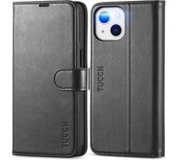 KALANKA-Etui Coque pour iPhone 13 5G, Antichoc TPU Housse iPhone 13 Cuir PU Portefeuille Etui [RFID Blocage] [Béquille] [Fentes pour Cartes] Coque pour iPhone 13 (6,1 pouces) - Noir