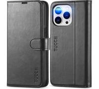 KALANKA-Etui Coque pour iPhone 13 Pro, Antichoc TPU Housse iPhone 13 Pro Cuir PU Portefeuille Etui [RFID Blocage] [Béquille] [Fentes pour Cartes] Coque pour iPhone 13 Pro (6,1 Pouces) - Noir
