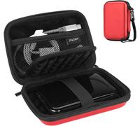 KALANKA-Étui Disque Dur Externe 2,5"", Housse de Protection pour WD, Toshiba, Canvio, Seagate, Samsung SSD HDD, Pochette Portable Antichoc 2,5 Pouces avec Emplacements pour Cartes et Accessoires-Rouge