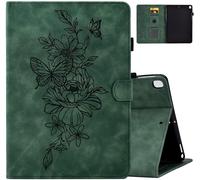 Kalanka-Étui Pour Ipad 9ème/8ème/7ème Génération 10.2 Pouces 2021-2019, Daim Support Housse Avec Automatique Réveil/Sommeil Folio Avec Porte Stylo & Fentes Pour Cartes Pour Ipad 10.2/Pro 10.5, Green