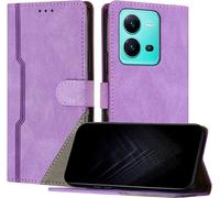 Kalanka-Étui Pour Vivo V25 /V25e /X80 Lite, Housse En Cuir Pu Avec [Protection Antichoc Tpu] [Fonction Support] [Porte-Cartes ] Antichoc Magnétique Coque Pour Vivo V25 - Violet