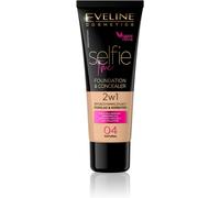 KALANKA-Eveline Cosmetics Selfie Temps couvrant et hydratant Fondation et correcteur 2in1, 30 ml, n ° 04 Natural