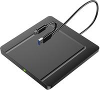 KALANKA-External CD DVD Drives, External CD DVD +/-RW Drive USB 3.0 CD Burner External Drive,DVD Reader Writer ROM Drive Compatible with Laptop Desktop Mac,Windows 11/10/8/7 (Ultra-Slim)