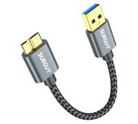 KALANKA-External Hard Drive Cable, 15 cm 5Gbps USB 3.0 to Micro B Hard Drive Cable for WD Elements, Seagate, My Passport Ultra, SSD, Galaxy Pro 12.2, Galaxy S5, etc