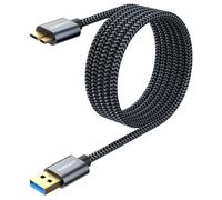 KALANKA-External Hard Drive Cable, 2 m 5Gbps USB 3.0 to Micro B Hard Drive Cable for WD Elements, Seagate, My Passport Ultra, SSD, Galaxy Pro 12.2, Galaxy S5, etc