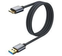 KALANKA-External Hard Drive Cable, 2-Piece 1M 5Gbps USB 3.0 to Micro B Hard Drive Cable for WD Elements, Seagate, My Passport Ultra, SSD, Galaxy Pro 12.2, Galaxy S5, etc
