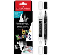 Kalanka-Faber-Castell 285503 - Marqueur Acrylique Shake&paint Black Edition, 2 Crayons Acryliques, Marqueur Avec 2 Pointes Rondes (3 Mm Et 1 Mm)