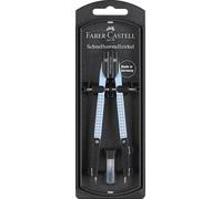 Kalanka-Faber-Castell 574454 - Compas À Réglage Rapide Grip Sky Blue Avec Branches Pliables, Pièces De Rechange Et Mines Compas Incluses