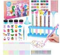 KALANKA-Fabrique a Stylo avec 73+ PCS, Atelier des Stylos de 20 Stylos avec 40 Recharges Colorées, Loisir Creatif Enfant, Activite Manuelle Enfants 5-12 Ans, Idée Cadeau Fille Garcon 4 6 7 8 Ans