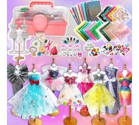 KALANKA-Fashion Designer Enfant, 900+Pcs Trousse Création Mode pour Filles, Design Mode Kit, Activité Manuelle Cadeau 8 9 10 11 12 Ans avec Mannequins Carnet Croquis Créatifs Manuelle Couture Activit