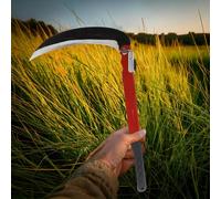 KALANKA-Faucille pliable 39 cm, jardinage multi-usages, faucille d'herbe pour désherbage, faucille de sécurité portable pour la randonnée d'urgence, outils faux, lame 21 cm