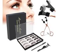 Kalanka-Faux Cils Magnetique, 3d Eyelashes Magnétiques Naturel, Faix Cils Magnetique Sans Eyeliner, Fake Lashes Magnetic Reutilisable, Kit Extension Cils Aspect Naturel (Nior)