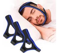Kalanka-Fdeety Lot De 3 Bandes Anti Ronflement Réglables En Néoprène Attelles De Menton Confortables Pour Réduire Le Ronflement Aides Au Sommeil Efficaces Pour Hommes Et Femmes Accessoires De Nuit(Bl