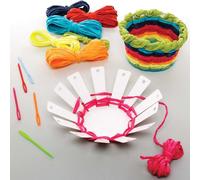 Kalanka-Fe184 Kits Paniers À Tisser En Couleurs De L¿Arc-En-Ciel - Pack De 5, Loisirs Créatifs Pour Enfants, La Couture Pour Les Débutants