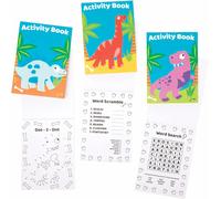 KALANKA-FE530 Mini cahiers de dinosaure - Paquet de 12, comprend des casse-têtes, des autocollants, un point à point et des pages à colorier pour les enfants